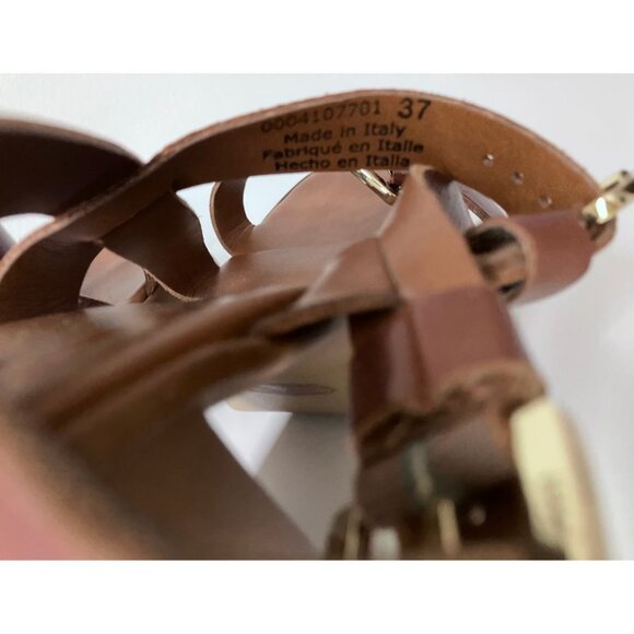 Free People Pamela Double Stack Platform Heels Sun Baked Brown Size EU 37 - Picture 8 of 8